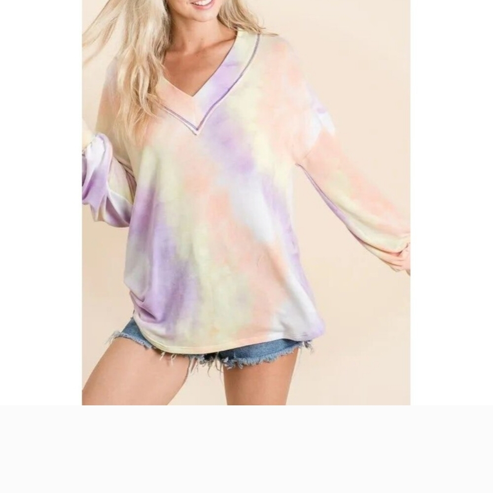 BiBi Purple and Yellow Oversized Hoodie